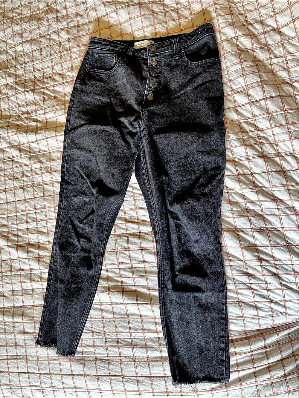 Abercrombie & Fitch Curve Love The Skinny High Rise Jeans Raw Hem